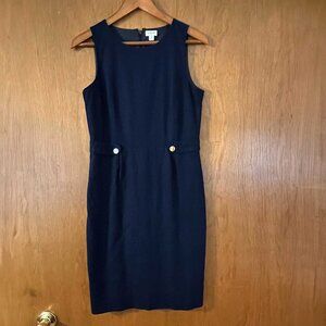 J. Crew Factory navy sheath dress with waist tabs